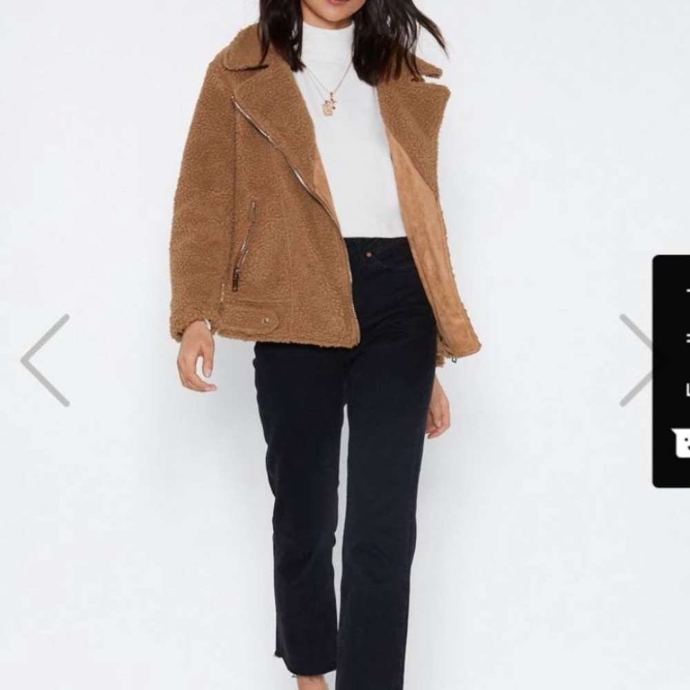 Brown teddy Moto jacket